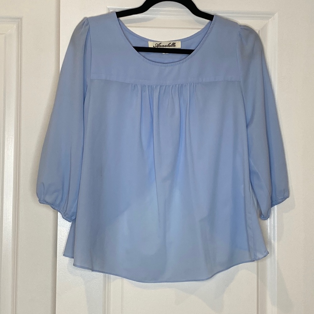 Quarter Sleeve Top with Cross Back